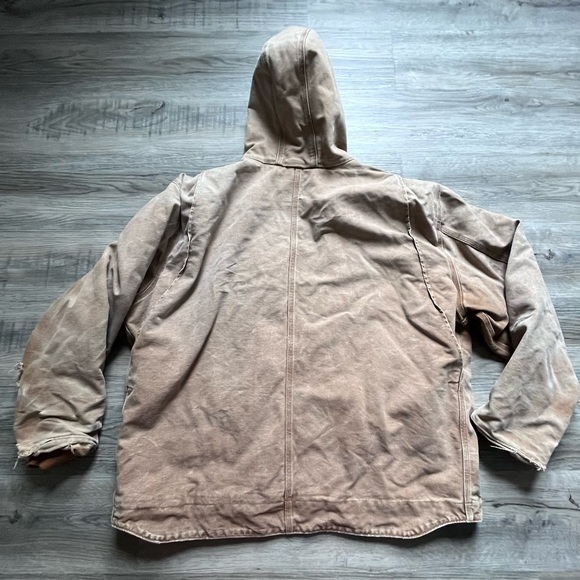 Carhartt J141 211 Men's 3X tall Sherpa Lined Canvas Duck Jacket distressed - Picture 15 of 16